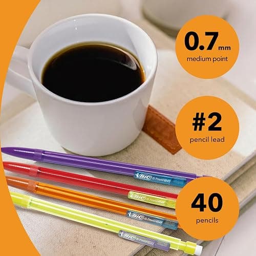 BIC Xtra Smooth Bright Edition Mechanical Pencils, 0.7 mm Medium Point, Bulk School Supplies for Students and Teachers, 40-Count Pack thumbnail 5