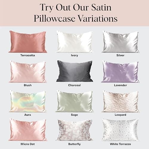 Kitsch Satin Pillowcase, Softer Than Silk Pillow Cases Queen, Cooling Pillow Covers, Satin Pillowcase w/Zipper for Hair, Skin & Quality Sleep, Wrinkle-Free & Smooth, Queen Size 19"x26", Cherry Print thumbnail 6