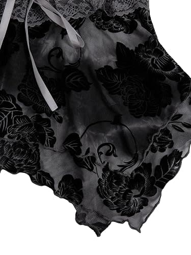 Verdusa Women's Y2K Tops Babydoll Summer Tank Tops Going Out Floral Lace Flowy Mesh Shirt Whimsical Clothes thumbnail 5