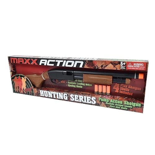 Sunny Days Entertainment Pump Action Blaster – with Realistic Sounds and Ejecting Play Shells | Hunting Role Play Toy | Cowboy Costume for Kids – Maxx Action, Wood Grain thumbnail 7