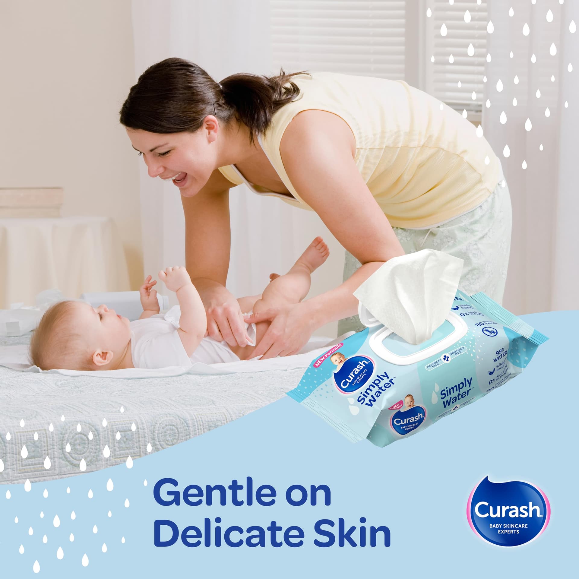 New Formula Curash Simply Water Baby Wipes, 8x80 Pack, Suitable for Newborns, 99% Purified Water, No Soap, Alcohol or Parabens, Thick & Soft Texture, Everyday Cleansing and Nappy Changes, 640 Wipes thumbnail 9
