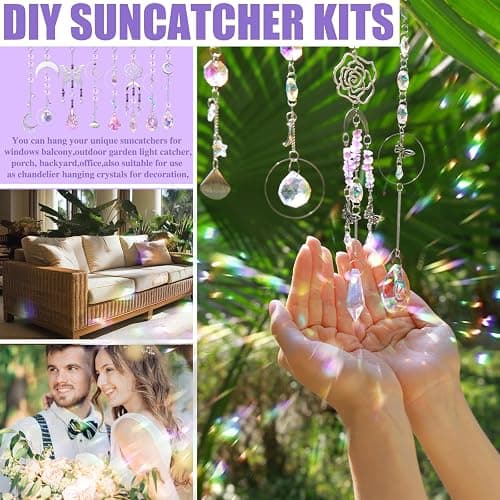 DIY Suncatcher Kit 400pcs Sun Catchers Making Kit Supplies Art and Crafts for Adults With Tutorial Hanging Prism Sun Catcher with Crystals for Window Home Garden Festival Decor Gifts (Butterfly) thumbnail 4