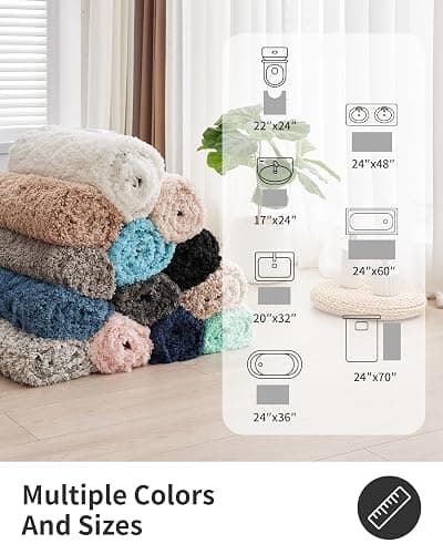 ILANGO Pink Bathroom Rugs 24" × 17" Non Slip & Super Absorbent Extra Thick Soft, Washable Bath Mat for Floor, Non Shedding Microfiber Plush Holiday Bath Rug with Rubber for Shower Sink thumbnail 7