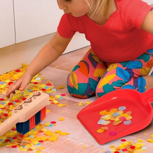 B. toys – Clean n' Play Wooden Cleaning Set for Toddlers – Broom, Dustpan & Brush Playset – Encourages Imaginative Role Play & Early Development – Fun & Educational Toys for Preschool Kids 2+ Years thumbnail 2
