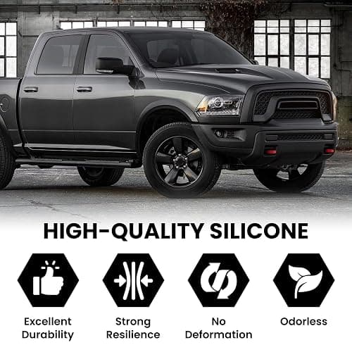 TECHPICCO Tow Hook Covers for RAM 1500 Classic 2009-2026 Warlock & Rebel, U-Shape Tow Hooks Compatible with RAM 1500 Rebel & Warlock Accessories |Red (Not Fit for J-Shape Tow Hooks) thumbnail 4