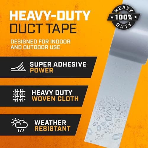 Lockport Silver Duct Tape - 6 Roll Multi Pack - 90 feet x 2 Inch - Strong Duct Tape Heavy Duty - Waterproof - No Residue - Bulk Value - Easy Tear - Industrial Use - DIY Home Repair thumbnail 2