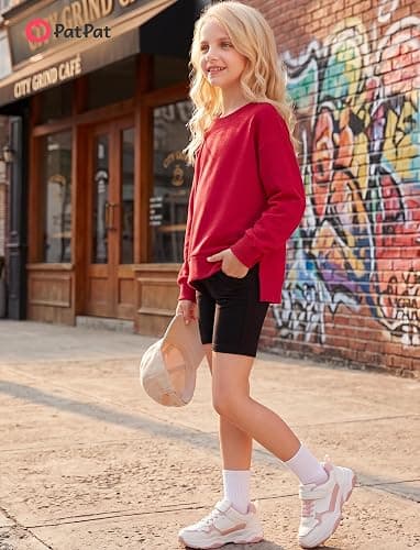 PATPAT Girls Sweatshirt Lightweight Tween trendy Clothes Crewneck Pullover | Sweatshirts for Teen Girls, Crewneck Cotton Sweaters Tops, Cute Hoodies for 7-16 Years, Back-to-school Christmas Casual Wear thumbnail 3