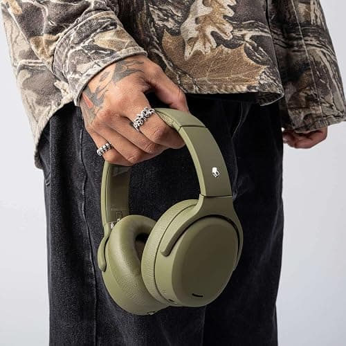 Skullcandy Crusher ANC 2 Wireless Over-Ear Bluetooth Headphones with Multi-Sensory Bass, Active Noise Cancelling, Up to 60 Hours Battery, Microphone for iPhone Android - Drab thumbnail 7