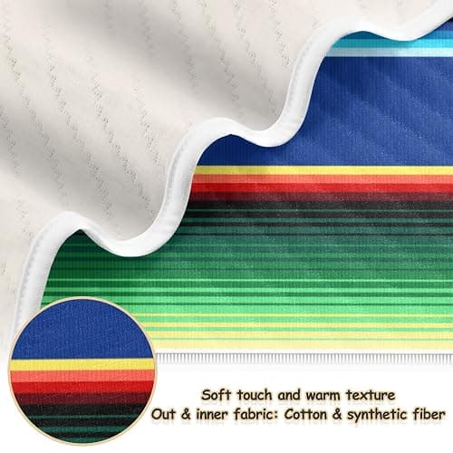 Kigai Mexican Serape Blanket Stripes Baby Blankets for Crib Stroller Nap, Warm Cozy Soft Receiving Blankets Unisex for Boys, Girls, Kids, Toddler, Infant - 30x40 inches thumbnail 4