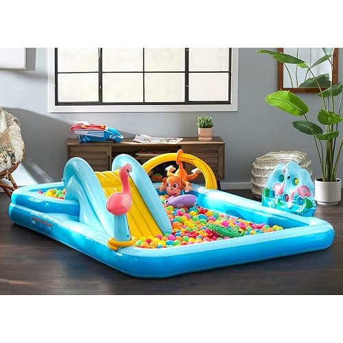 Intex 96" x 78" x 28" Inflatable Jungle Adventure Play Center Spray Kiddie Pool - Backyard Kids Water Slide, Outdoor Blow-Up Splash Pad for Toddlers thumbnail 2