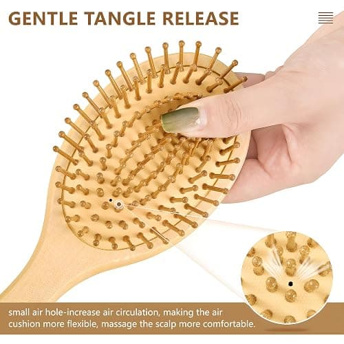 ALAZA Fire Dragon & Ice Dragon Hair Brush for Women Men Natural Wood Detangler Brushes for All Hair Types Hairbrush for Wet & Dry thumbnail 4