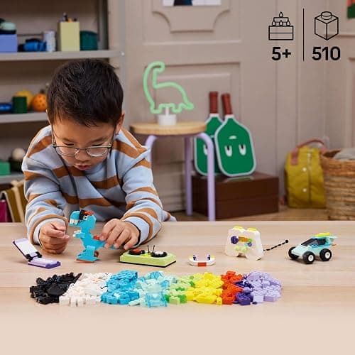 LEGO Classic Cool Creative Box - Colourful Bricks Set - Build a Monster Truck Toy, Skateboard, Dinosaur, Mobile Phone & More - Arts and Crafts Kit for 5+ Year Old Boys & Girls - Gift Idea - 11043 thumbnail 2