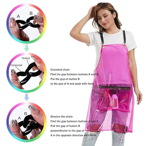 MIKI WELL Hair Stylist Apron for Women - Waterproof Barber Nail Tech Apron Hairdresser Hairstylist Salon Aprons with Pocket thumbnail 2