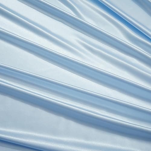 HommxJF Light Blue Satin Pillowcase Standard Set of 2 with Envelope Closure，Light Blue Silk Pillowcase for Hair and Skin (20x26) thumbnail 6