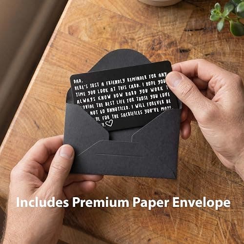 Red Dot Laser Engraving Wallet Card for Dad – Father's Day from Son or Daughter for the Best Dad Ever - Voted Most Meaningful and Unique Gift for Fathers - Gift Ready, Engraved thumbnail 4