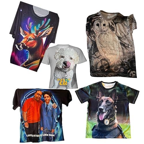 Custom T Shirt, Customized Photo&Text T Shirts, Design Your Own Shirt for Men and Women Multicolor thumbnail 3
