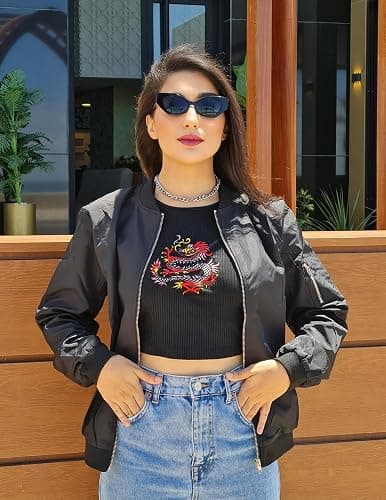 Zeagoo Women's Bomber Jacket Casual Coat Zip Up Spring Fall Clothes with Pockets S-XXL thumbnail 3