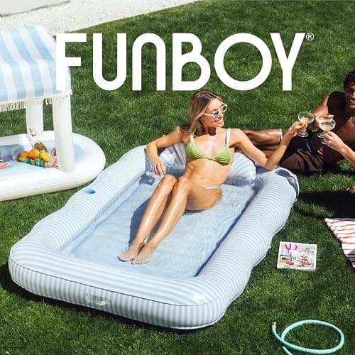 FUNBOY Tanning Pool Lounger Float, XL 72'' x 48'' Pool Float with Custom Pillow and Large Cup Holder, Perfect for Pool or Backyard. thumbnail 8