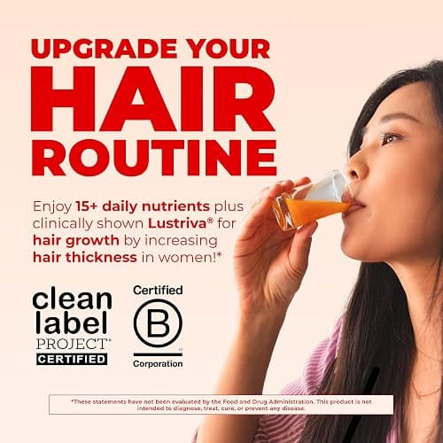 MARYRUTH'S Liquid Multivitamin + Hair Growth | Clinically Tested in Women for Thicker Hair & Facial Wrinkles | Biotin 10000mcg | Lustriva Hair Growth Supplements | Skin Care | Ages 18+ | 30 Fl Oz thumbnail 2