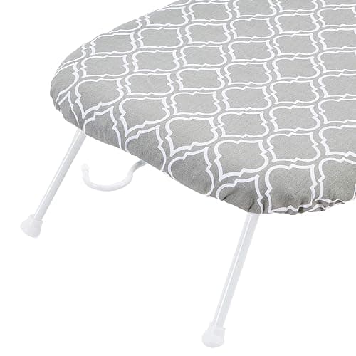 Amazon Basics Foldable Compact Tabletop Ironing Board with Folding Legs, Heat Resistant Portable, Lightweight, Non-Slip, Easy Storage, Trellis Removable Cover, 23.6"L x 7.1"W x 14.3"H, Chevron thumbnail 6