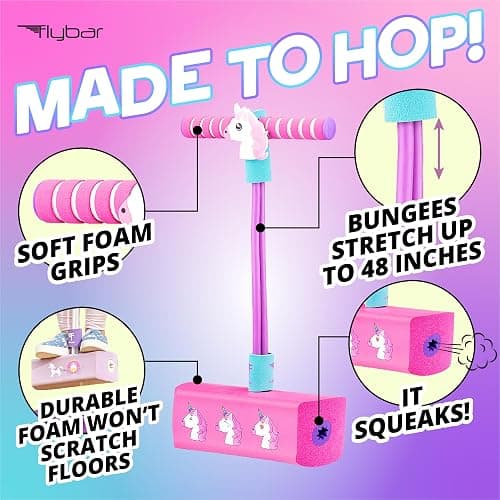 Flybar My First Foam Pogo Jumper for Kids Fun and Safe Pogo Stick for Toddlers, Durable Foam and Bungee Jumper for Ages 3 and up, Supports up to 250lbs thumbnail 2