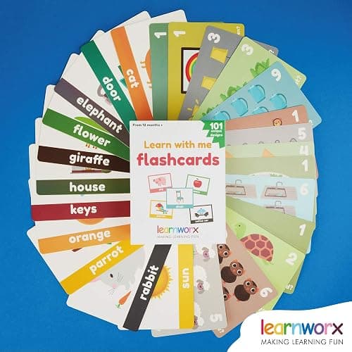 LearnWorx 101 Baby Flash Cards for Toddlers 1-3 | Award Winning First Words Toddler Flash Cards | Speech Toys Help Learn Objects, Numbers & Play Games - Big Toddler Learning Flashcards Preschool Kids thumbnail 9
