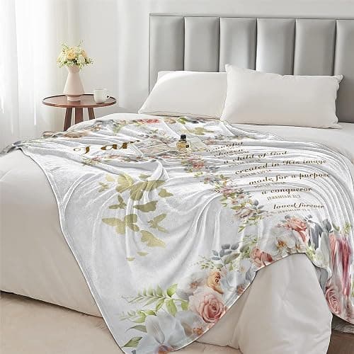 Ekpvgit Christian Gifts for Women Blanket 50"x60", Religious Gifts for Women Christian, Inspirational Birthday Catholic Spiritual & Baptism Confirmation Gifts for Girls thumbnail 4
