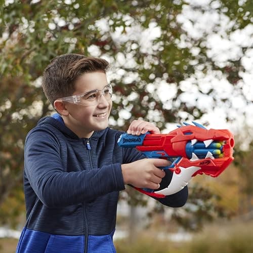 Nerf DinoSquad Raptor-Slash Dart Blaster, 6-Dart Rotating Drum, Slam Fire Action, 6 Official Elite Darts, Velociraptor Dinosaur Design thumbnail 5