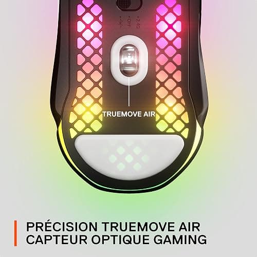 SteelSeries Aerox 5 Wireless - Souris gaming perforée RGB - Design ultra-léger et étanche - 9 boutons - Bluetooth/2.4 GHz - Capteur optique TrueMove Air 18K DPI thumbnail 8