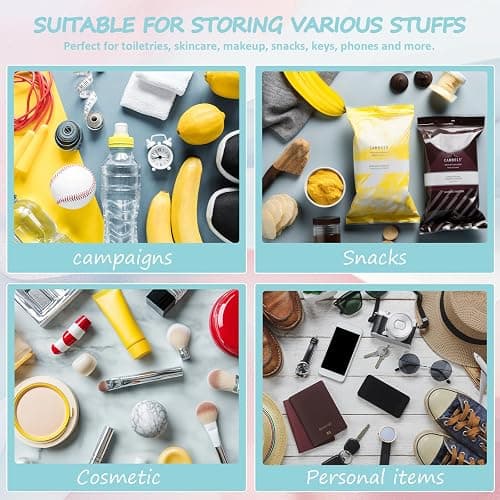BuyCard 2 Pcs Tennis Gifts Cosmetic Makeup Bag with Chenille Letter Patch, Clear Pouch PVC Organizer Purse, Waterproof Travel Bag, Portable Toiletry Storage Bag for Her Girls Friends Women thumbnail 5