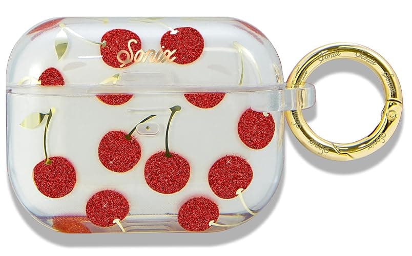 Sonix Case for AirPods Pro 2 & Pro 1 (1st/2nd Gen) - Hard Shell Cover with Keychain, Wireless Charging | Cherry on Top - Image 1