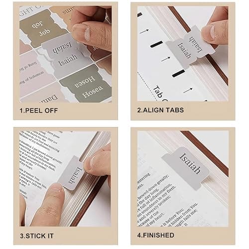 Laminated Bible tabs for Women and Men，75PCS Bible Tags for Study Bible Chapter,Colorful Buble Book Index dividers thumbnail 4