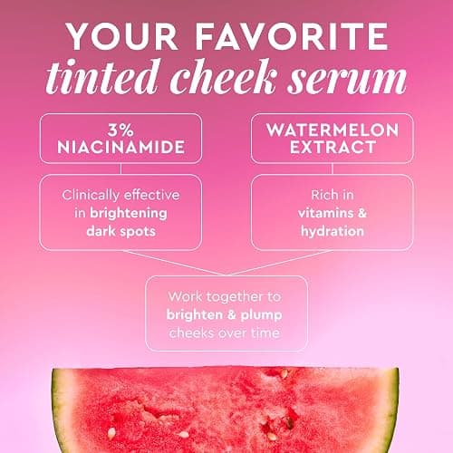 Glow Recipe Niacinamide Dewy Flush Tinted Liquid Blush Serum - Glowy Blush for Cheeks to Smooth, Hydrate & Brighten - Liquid Korean Makeup with Buildable Soft Pink Tint - Watermelon Flush (0.4 oz) thumbnail 3