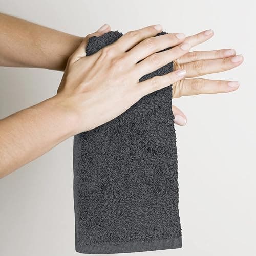 Utopia Towels 24 Pack Cotton Washcloths Set, 100% Ring Spun Cotton, Premium Quality Flannel Face Cloths, Highly Absorbent and Soft Feel Fingertip Towels, Grey, White thumbnail 4