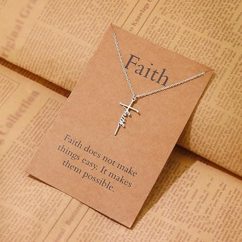 Lcherry Faith Cross Pendant Necklace for Women Religious Christian Jewelry Mother's Day Gifts for Women thumbnail 5