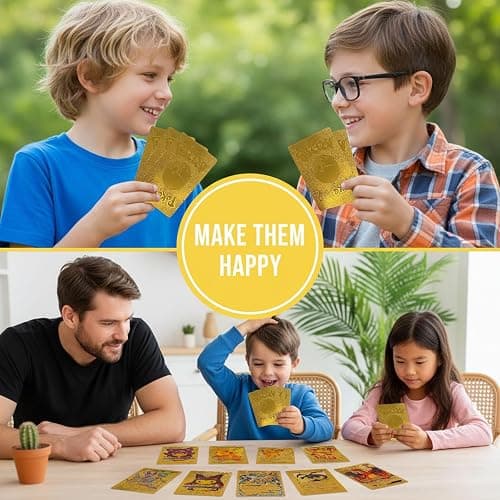 55 PCS Ultra Rare Gold Foil Cards Set – VMAX, GX, EX & More – No Duplicates – Premium Metallic Cards with Gold Deck Box – Gift for Kids & Collectors thumbnail 3