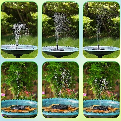 AMZtime Solar Fountain Novel Solar Water Fountain with 6 Nozzles Solar Powered Water Fountain Pump, Solar Water Feature for Outdoor Garden, Pond, Swimming Pool, and Bird Bath thumbnail 5