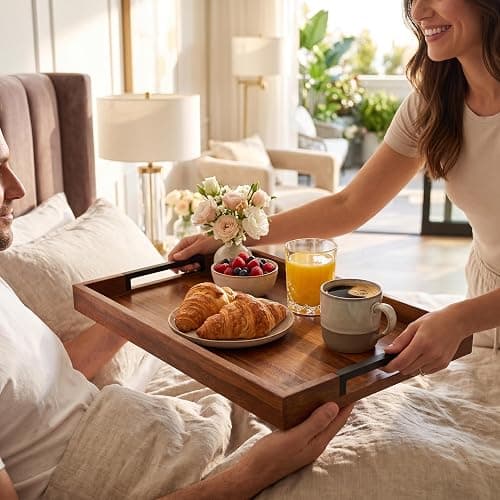 Acacia Wood Serving Tray with Handles thumbnail 7