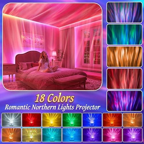 Crystal Lamp for Bedroom, 15 White Noise Machine Room Lights for Bedroom, Bluetooth Music Night Light Projector, RGB Aurora Ocean Light Projector, Remote Dimmable Crystal Table Lamp,Teen Girls Gifts thumbnail 4