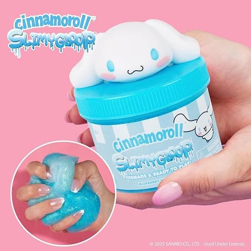 Cinnamoroll SLIMYGLOOP Jar, 8 oz. Blueberry-Scented Glitter Slime with Mix-Ins & Collectible Charm thumbnail 6