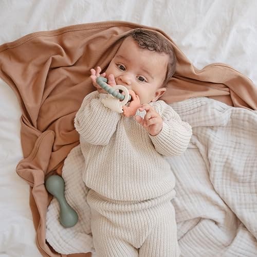 mushie Silicone Dino Teething Ring Toy - Dino thumbnail 5