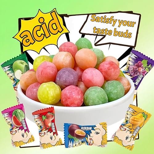 JOIYSVEN- Extreme Sour Hard Candy 100g （3.53Ounce）- Assorted Flavors- Extreme Sour Candy Challenge – Retro Party Bag & Gift Hamper Treats Bulk,For pranks, Christmas, Chinese snacks, final boss sour candy thumbnail 5