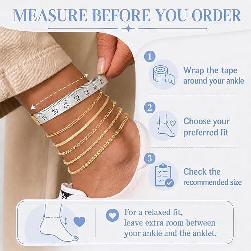 AOZEL Gold/Silver Plated Anklet Bracelets for Women Waterproof Plus Size Cuban Link Chain Ankle Bracelet for Large Ankle 9-12inch thumbnail 3