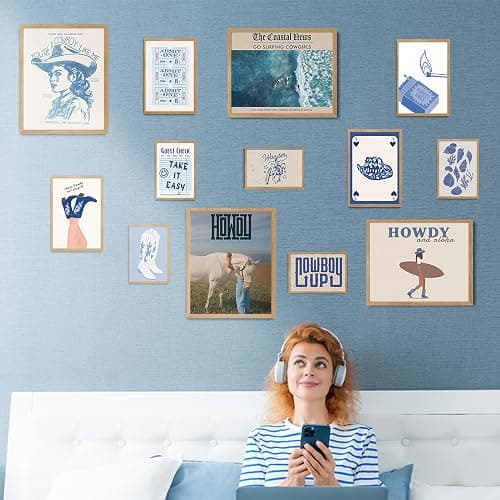 Fardes Coastal Granddaughter Room Decor, Cowgirl Aesthetic Pictures, Teen Girls Bedroom Surfboard Wall Art Prints, Beachy Wall Decor thumbnail 3