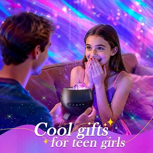 Northern Galaxy Light Projector, 300+Modes & 5 Films Star Projector, 15 White Noise & Bluetooth Northern Lights Projector,Moon Aurora Light Projector, Teen Girl Gifts Trendy Stuff, Bedroom Decor thumbnail 2