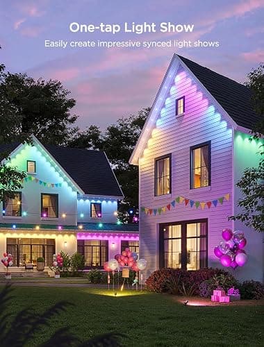 Govee Permanent Outdoor Lights 2, 100ft RGBIC Outdoor Lights with 72 LED Lights, IP67 Waterproof, 100 Scene Modes with 40lm White for Outdoor Decorations, Works with Alexa, Google Assistant, White thumbnail 5