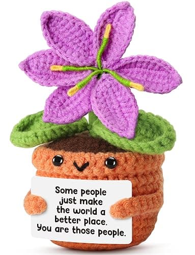 Handmade Crochet Purple Lily Flower Doll – Valentines Day Romantic Gift for Her, Women, Thank You Appreciation Gifts for Coworkers, Teachers, Friends, Birthday, Mother’s Day, Easter Spring Decor - Image 1