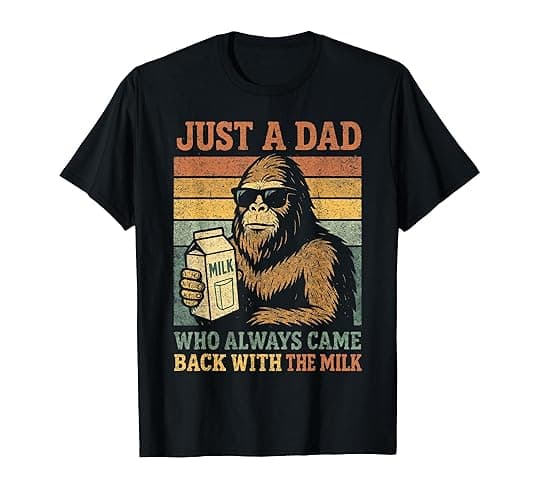 Bigfoot Papa, Just A Dad Who Always Came Back With The Milk T-Shirt - Women - Brown - 3X-Large