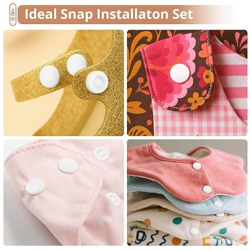 Kamtop Snaps and Snap Pliers Set, 120 Sets T5 Plastic Snap Buttons White, Snap Fasteners Press Pliers Snaps Starter Kit Setter Tool for Clothes Sewing Bibs Rain Coat DIY Crafting thumbnail 6