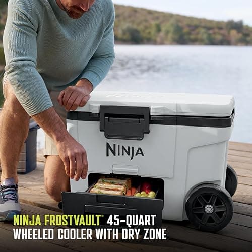 Ninja FrostVault 45QT Cooler with Wheels | Insulated with Temp Dry Storage Drawer | Keeps Ice Cold for Days | for The Beach, Camping, Picnics & More | Daffodil Daze | FB245YL thumbnail 3